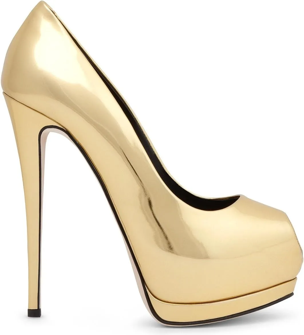 bbruriy Fashion Slip-On High Heeled Platform Pumps Stiletto Court Dressy Party Wedding Shoes 5.9" Heels for Unisex Women Men Plus Size 34-46