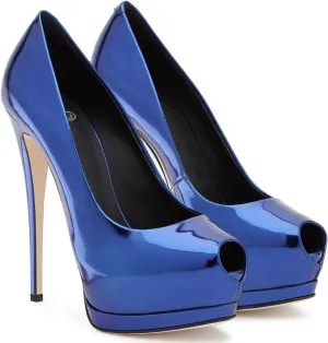 bbruriy Fashion Slip-On High Heeled Platform Pumps Stiletto Court Dressy Party Wedding Shoes 5.9" Heels for Unisex Women Men Plus Size 34-46