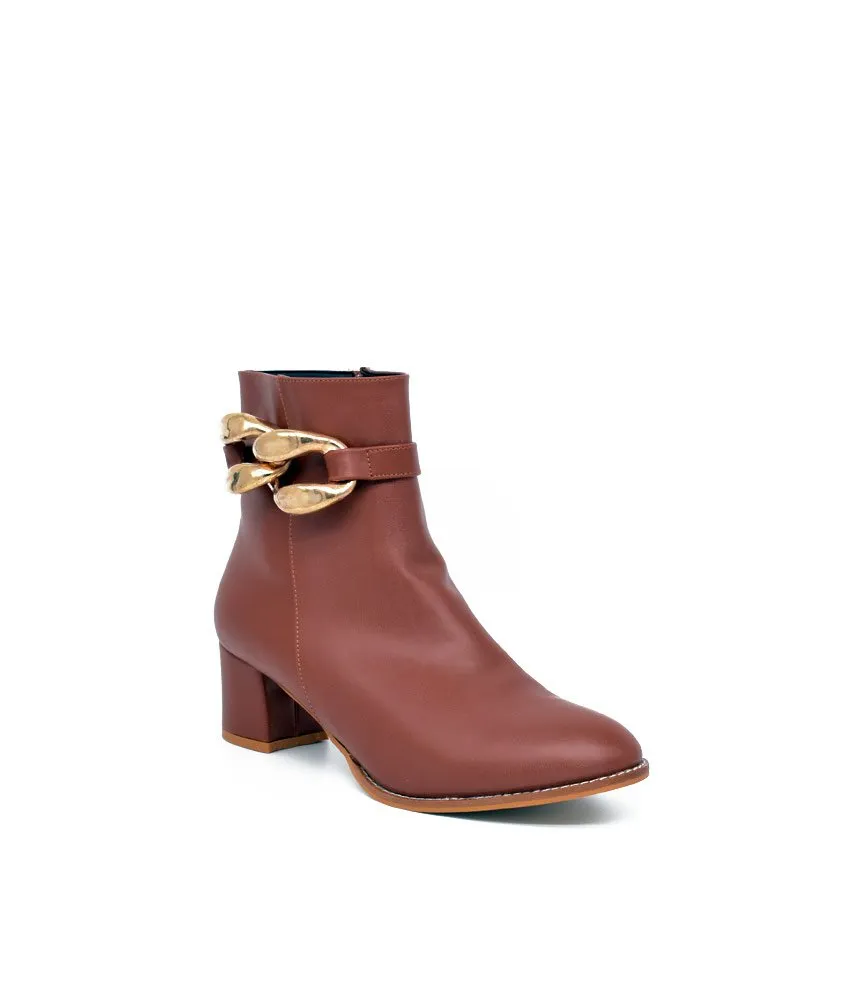 Belle & Lucy Stylish Brown Ankle Boot
