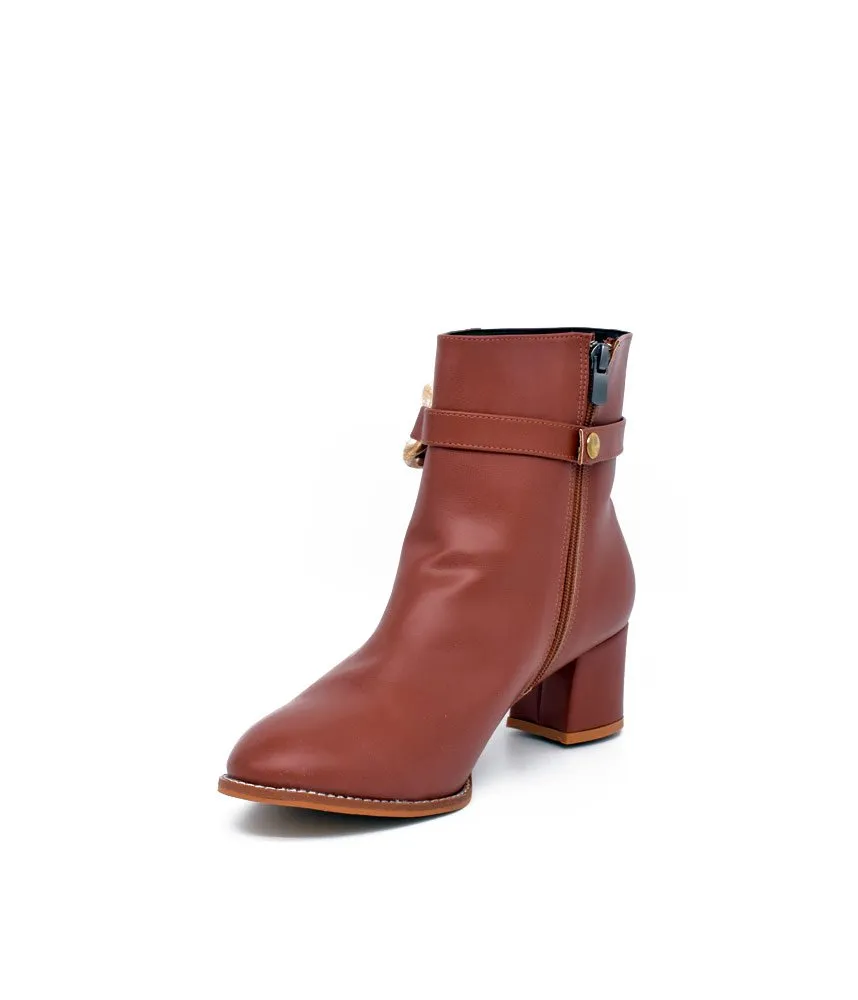 Belle & Lucy Stylish Brown Ankle Boot