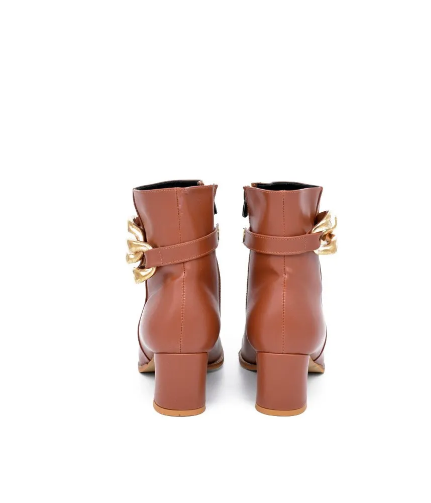 Belle & Lucy Stylish Brown Ankle Boot