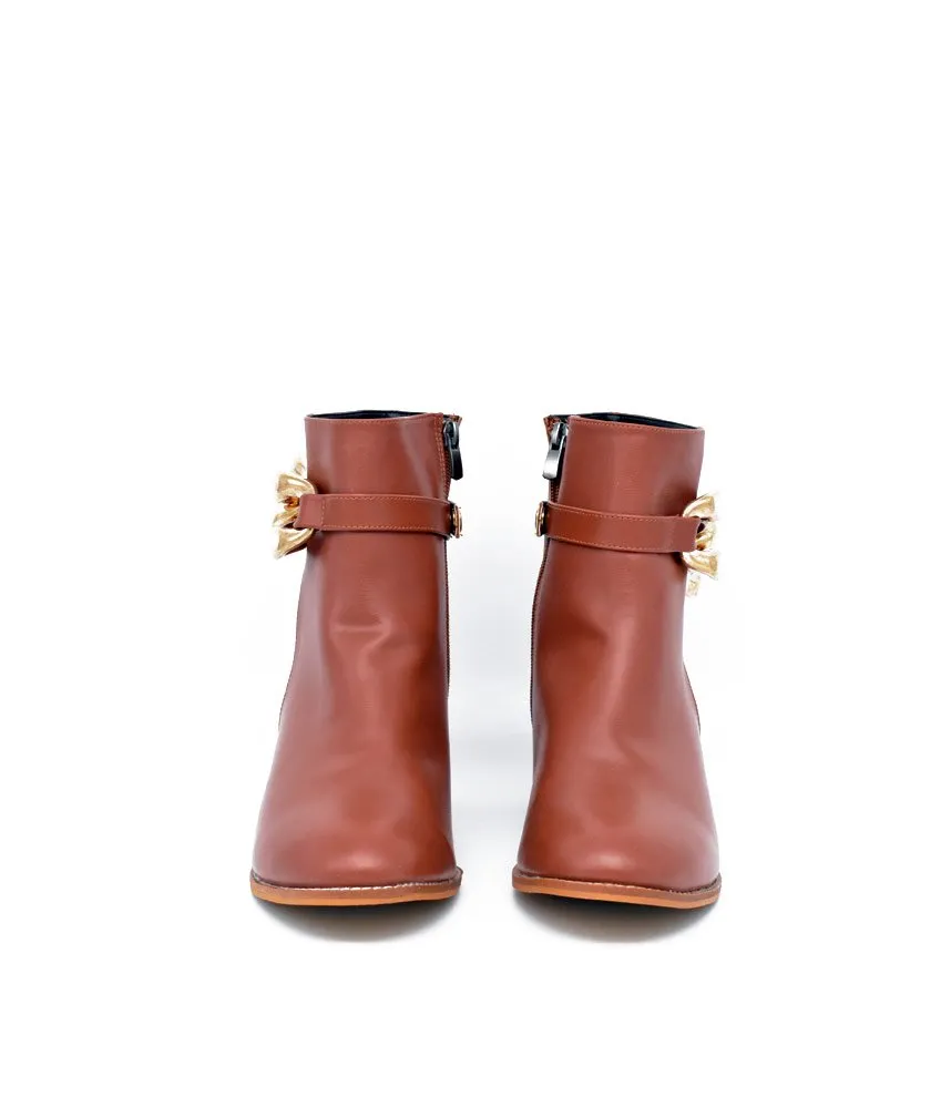 Belle & Lucy Stylish Brown Ankle Boot