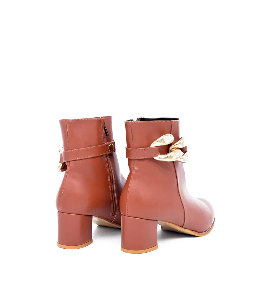 Belle & Lucy Stylish Brown Ankle Boot