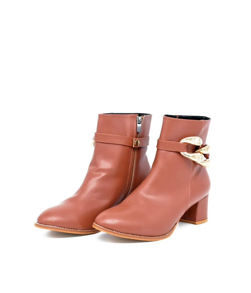 Belle & Lucy Stylish Brown Ankle Boot