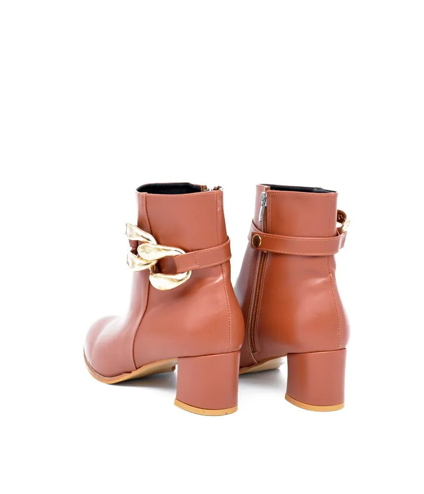 Belle & Lucy Stylish Brown Ankle Boot