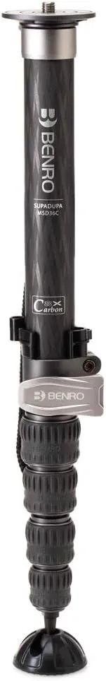 Benro MSD36C SupaDupa Monopod, 64.9" max Height, Carbon Fiber, Spiked Foot, CNC machined Aluminum flip Lock (MSD36C)