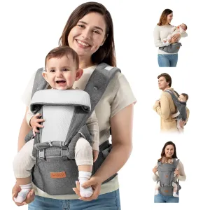 besrey Baby Carrier with Hip Seat Newborn to Toddler 9-in-1, Front Facing Baby Hip Carrier, ASTM-Certified Ergonomic Support, Breathable Mesh for Moms & Dads, Back Infant Holder (4-36M, 7-45 lbs)