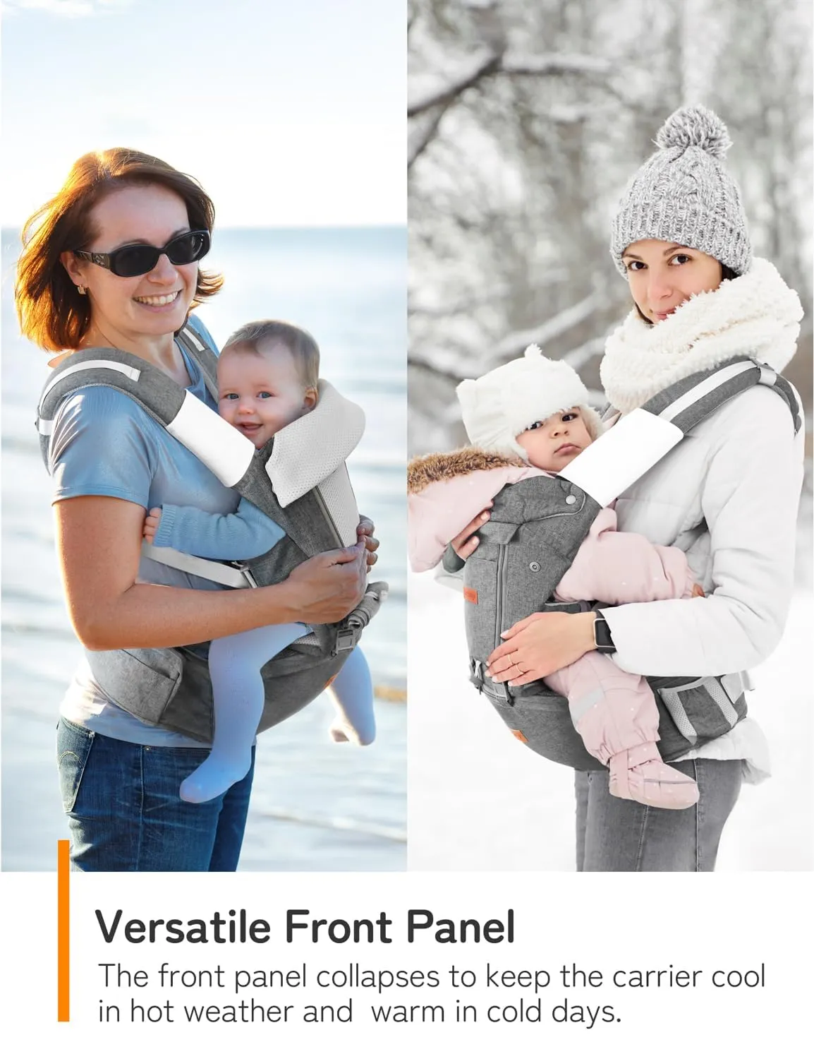 besrey Baby Carrier with Hip Seat Newborn to Toddler 9-in-1, Front Facing Baby Hip Carrier, ASTM-Certified Ergonomic Support, Breathable Mesh for Moms & Dads, Back Infant Holder (4-36M, 7-45 lbs)
