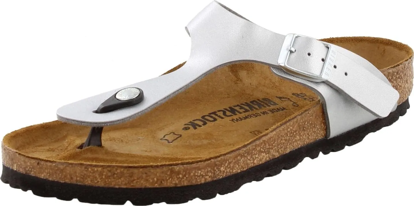 Birkenstock Women's GIzeh Thong Sandal, Silver, 37 N EU/6-6.5 2A(N) US