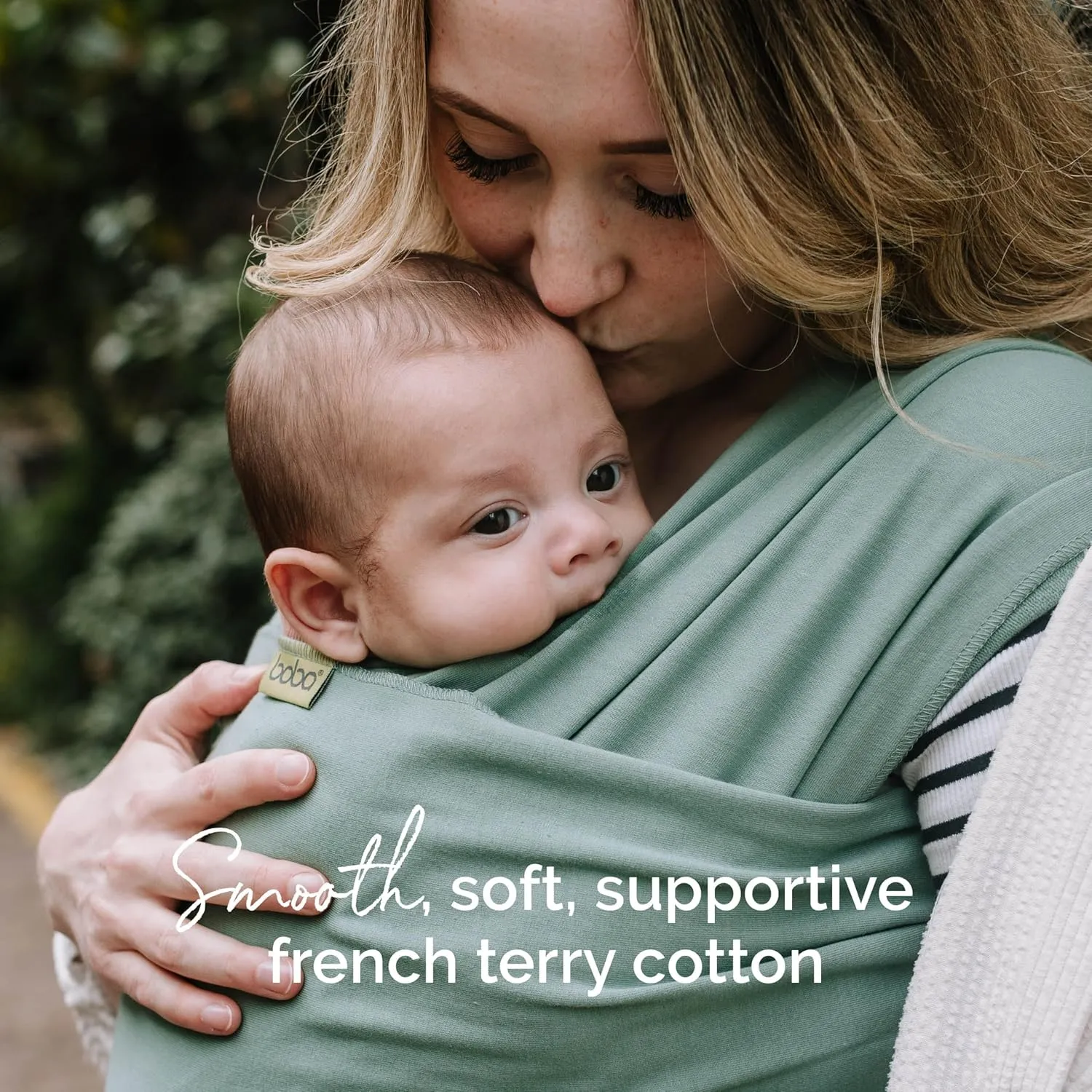 Boba Baby Wrap Carrier - Original Baby Carrier Wrap, Baby Sling for Newborns - Baby Wearing Essentials - Newborn Wrap Swaddle Holder, Newborn to Toddler Infant Baby Sling, 7-35 lbs (Sage Green)