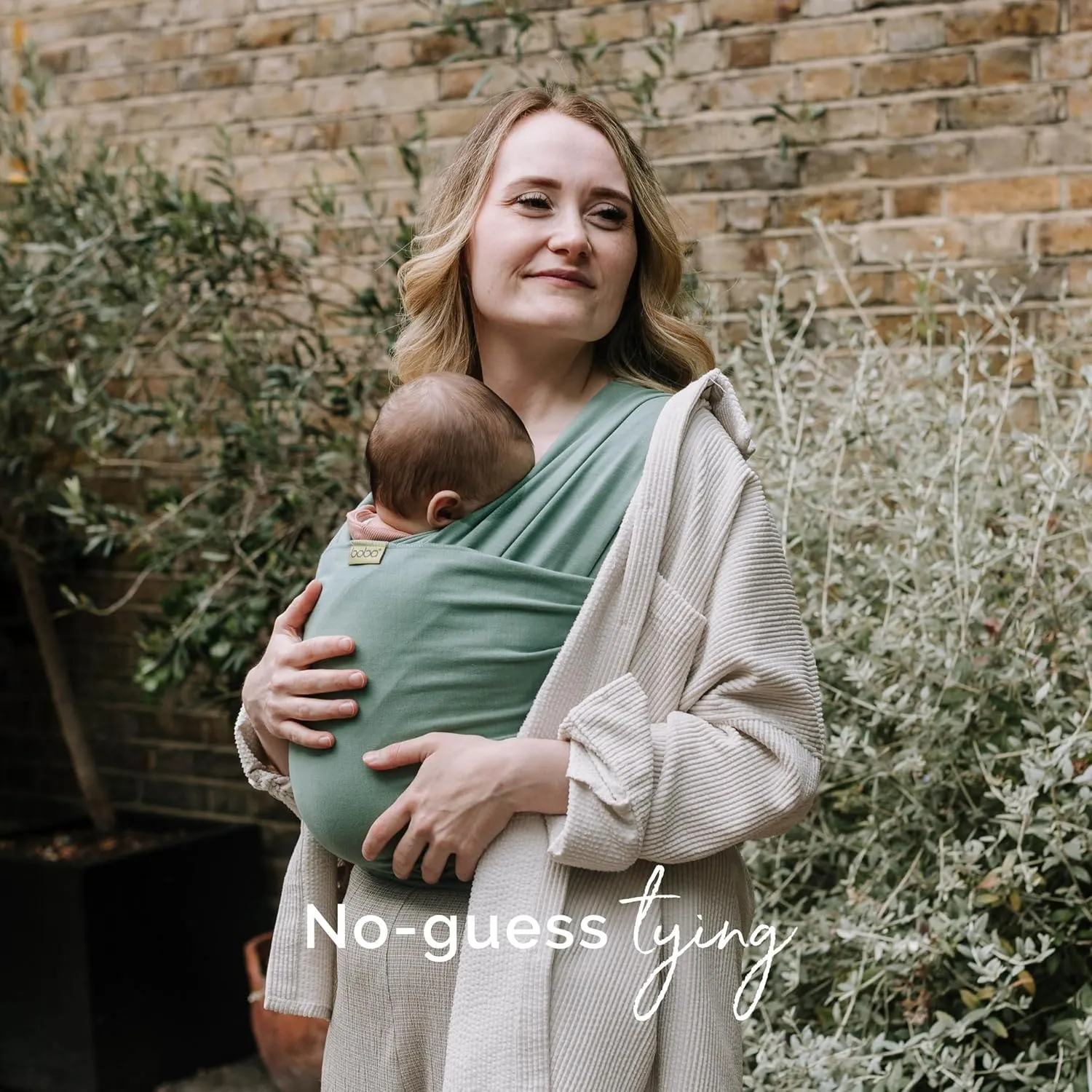 Boba Baby Wrap Carrier - Original Baby Carrier Wrap, Baby Sling for Newborns - Baby Wearing Essentials - Newborn Wrap Swaddle Holder, Newborn to Toddler Infant Baby Sling, 7-35 lbs (Sage Green)
