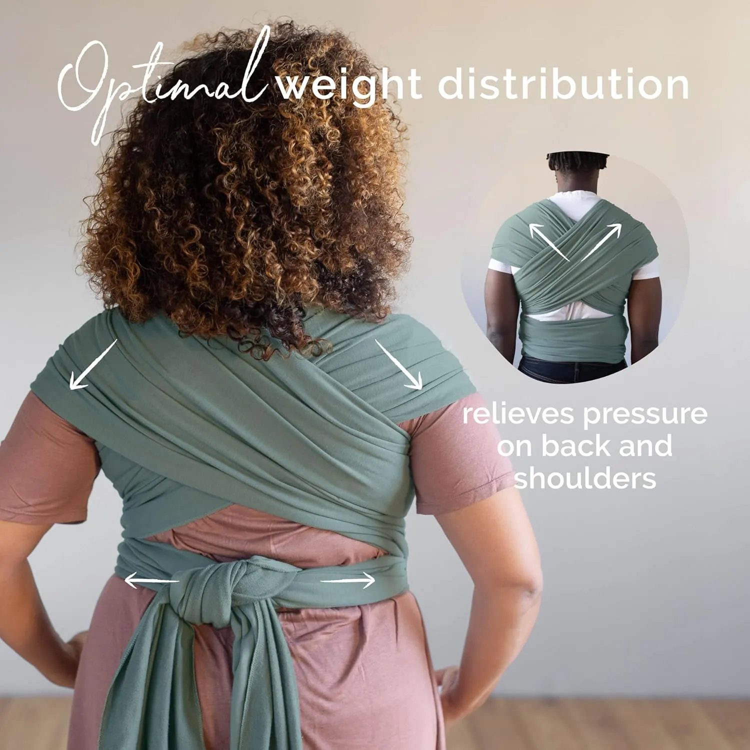 Boba Baby Wrap Carrier - Original Baby Carrier Wrap, Baby Sling for Newborns - Baby Wearing Essentials - Newborn Wrap Swaddle Holder, Newborn to Toddler Infant Baby Sling, 7-35 lbs (Sage Green)