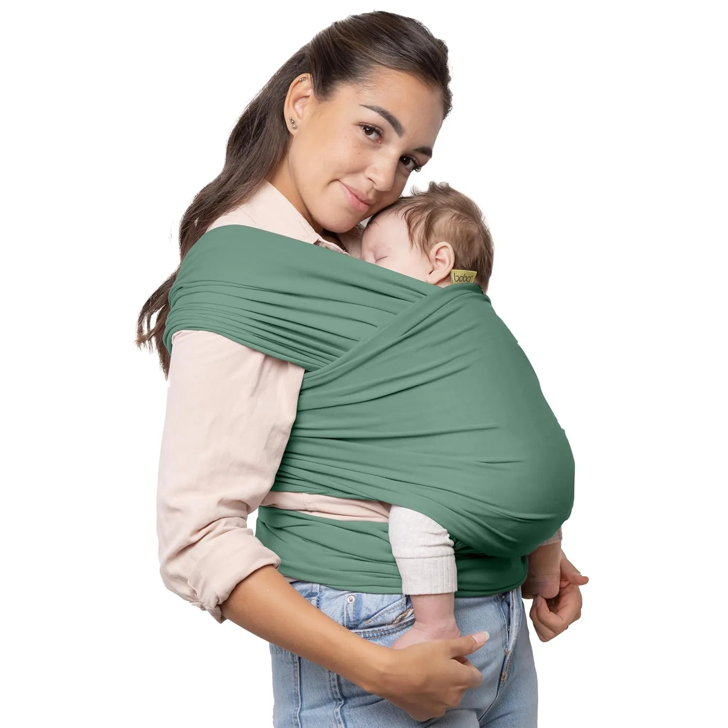 Boba Baby Wrap Carrier - Original Baby Carrier Wrap, Baby Sling for Newborns - Baby Wearing Essentials - Newborn Wrap Swaddle Holder, Newborn to Toddler Infant Baby Sling, 7-35 lbs (Sage Green)