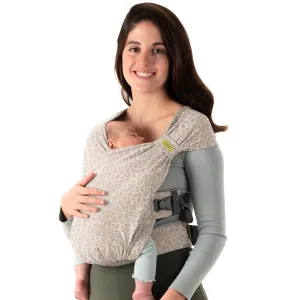Boba Bliss Pre-Wrapped Baby Wrap Carrier with Buckle, Easy Adjust Soft Infant Baby Carrier Hybrid for Boy or Girls, Baby Sling for Newborn up to 35 lbs (Sand Leopard)