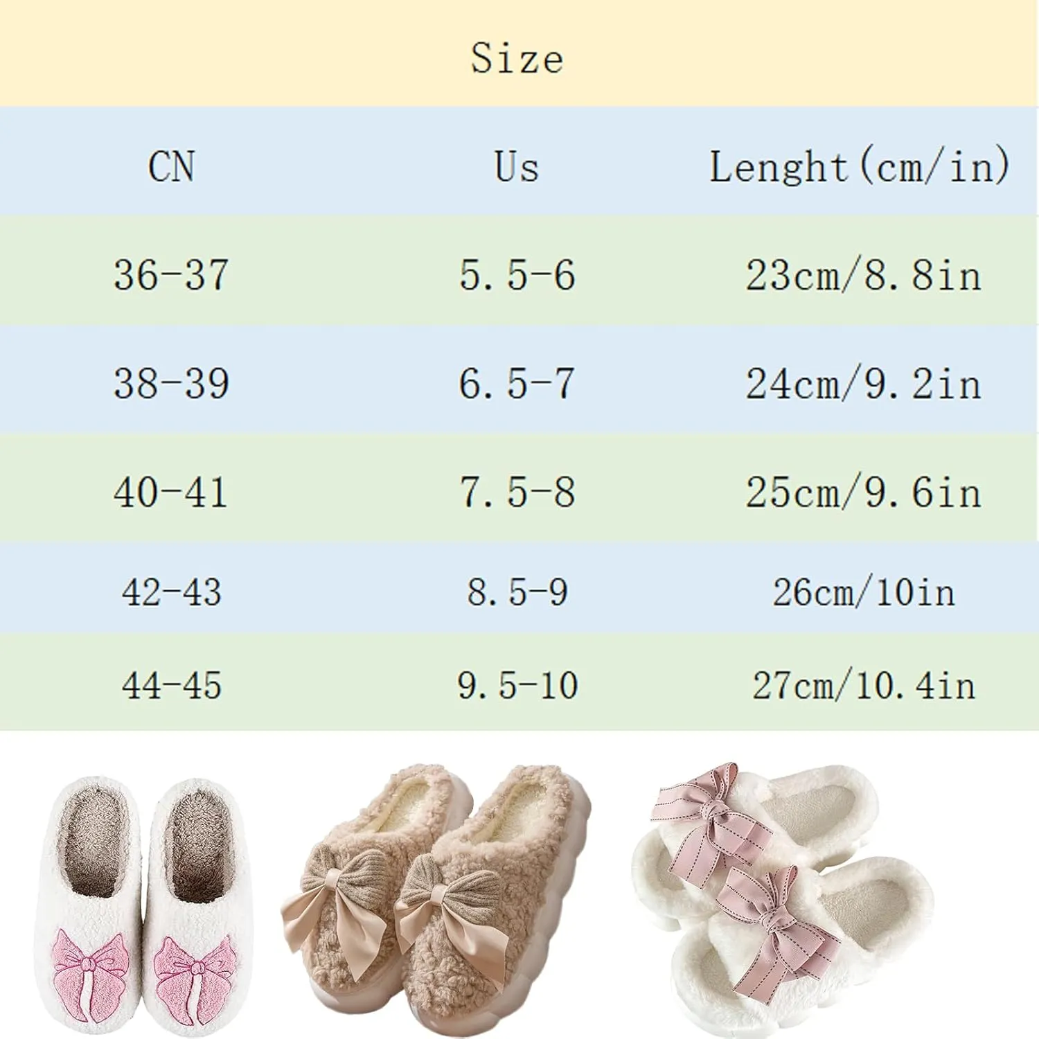 Bow Slippers, Womens Plush Fluffy Winter Warm Fur Lined slippers, Slip On House Slippers