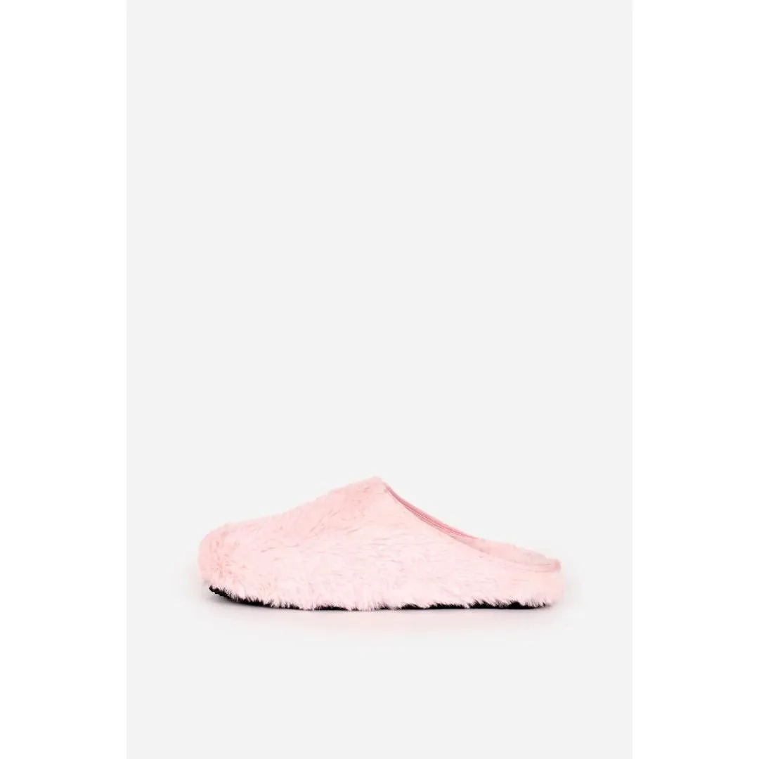 Brakeburn Fluffy Slip On Slipper - Pink