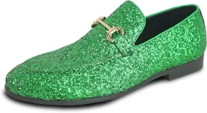 bravo! Men Dress Shoe Prom Slip-on Loafer Lace-up Oxford Cap Toe Metallic Glitter for Wedding Prom Black Blue Green Gold Pink Pewter Purple Silver Red