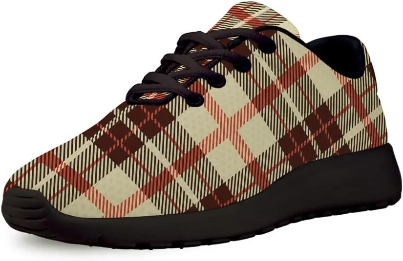 Buffalo Plaid Beige Black Red Shoes for Women Men Trail Running Casual Fashion Sneakers Slip-on Tennis Shoes