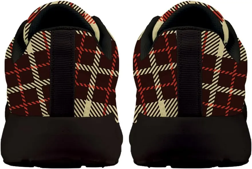 Buffalo Plaid Beige Black Red Shoes for Women Men Trail Running Casual Fashion Sneakers Slip-on Tennis Shoes