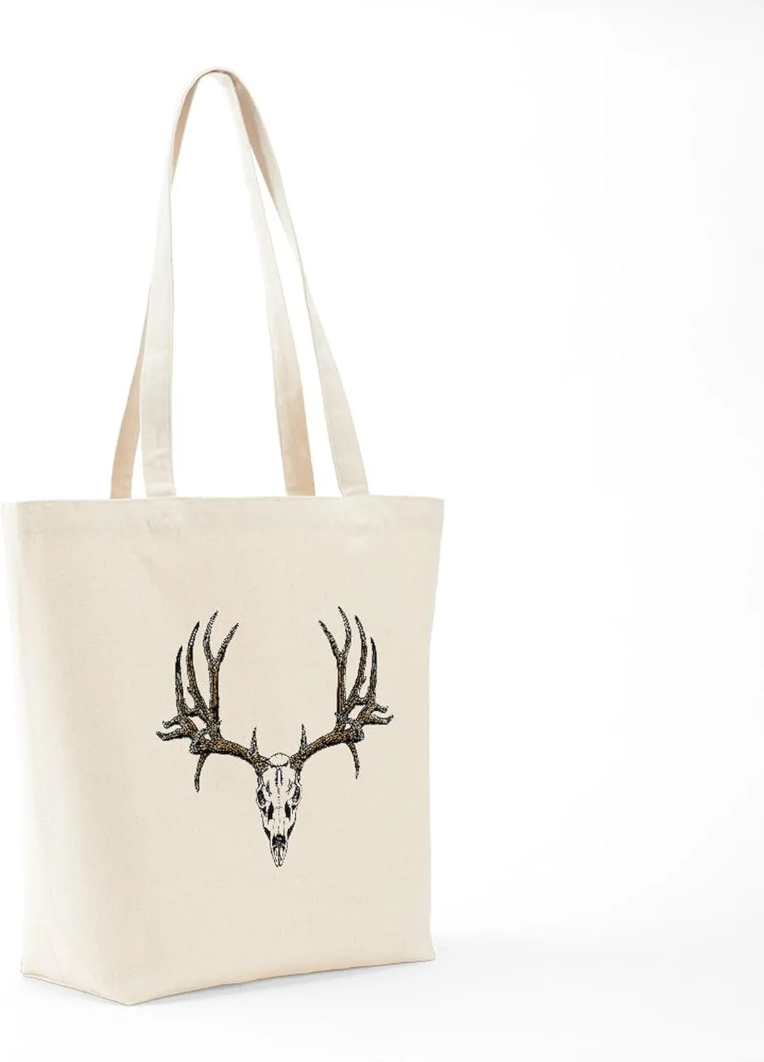 CafePress European Mount Mule Deer Tote Bag Reusable Natural Beige Canvas Shopping Bag
