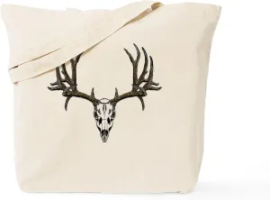 CafePress European Mount Mule Deer Tote Bag Reusable Natural Beige Canvas Shopping Bag
