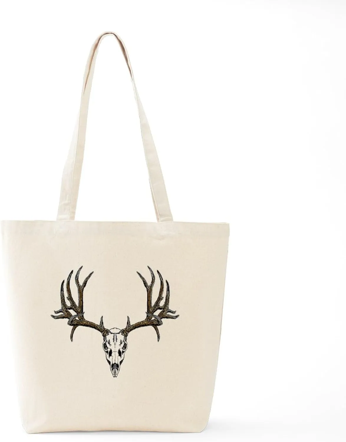 CafePress European Mount Mule Deer Tote Bag Reusable Natural Beige Canvas Shopping Bag