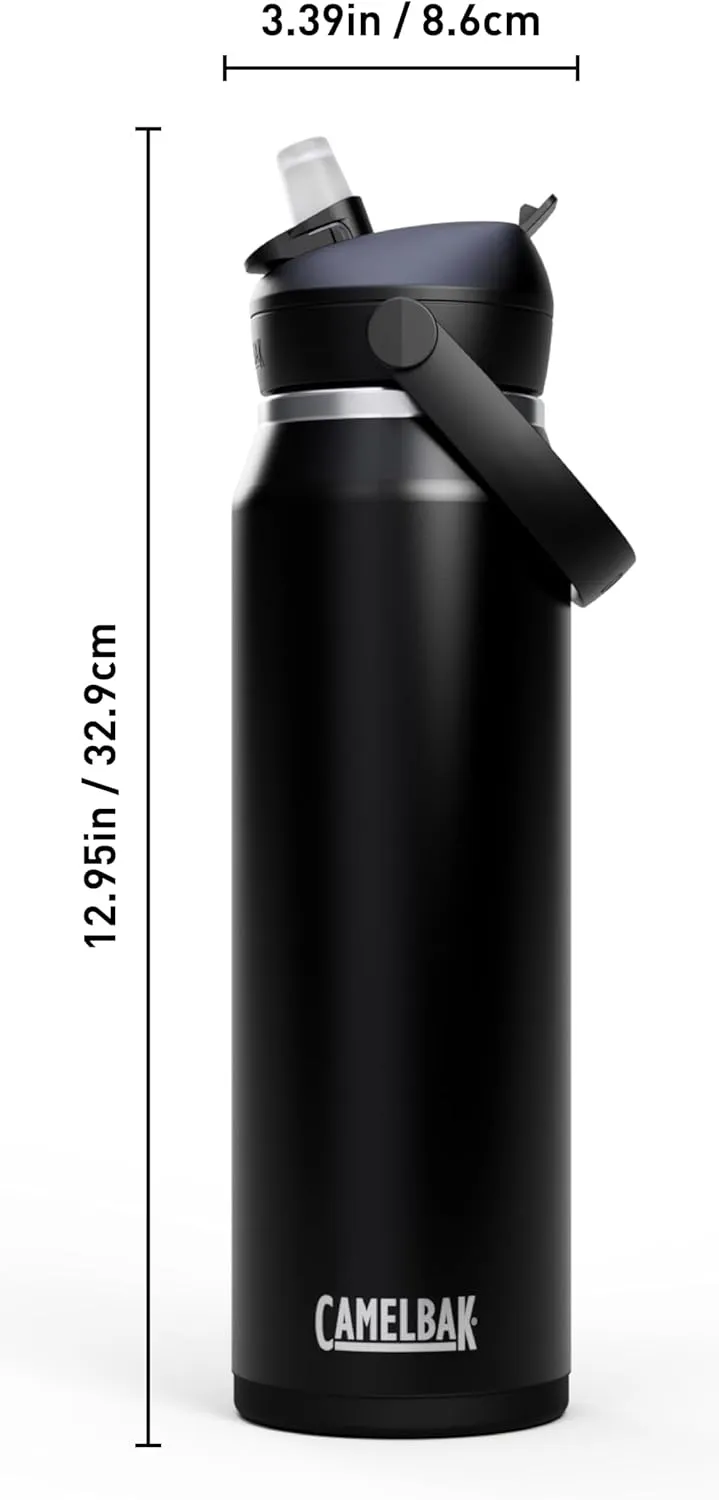CamelBak Thrive Flip Straw Insulated Stainless Steel Water Bottle Black, 32oz
