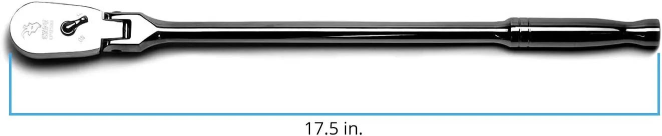 Capri Tools 1/2-Inch Drive Low Profile Flex-Head Ratchet, True 72-Tooth, 5-Degree Swing Arc, 180-Degree Flex-Head (CP12500FX)