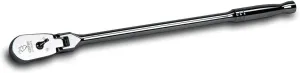 Capri Tools 1/2-Inch Drive Low Profile Flex-Head Ratchet, True 72-Tooth, 5-Degree Swing Arc, 180-Degree Flex-Head (CP12500FX)