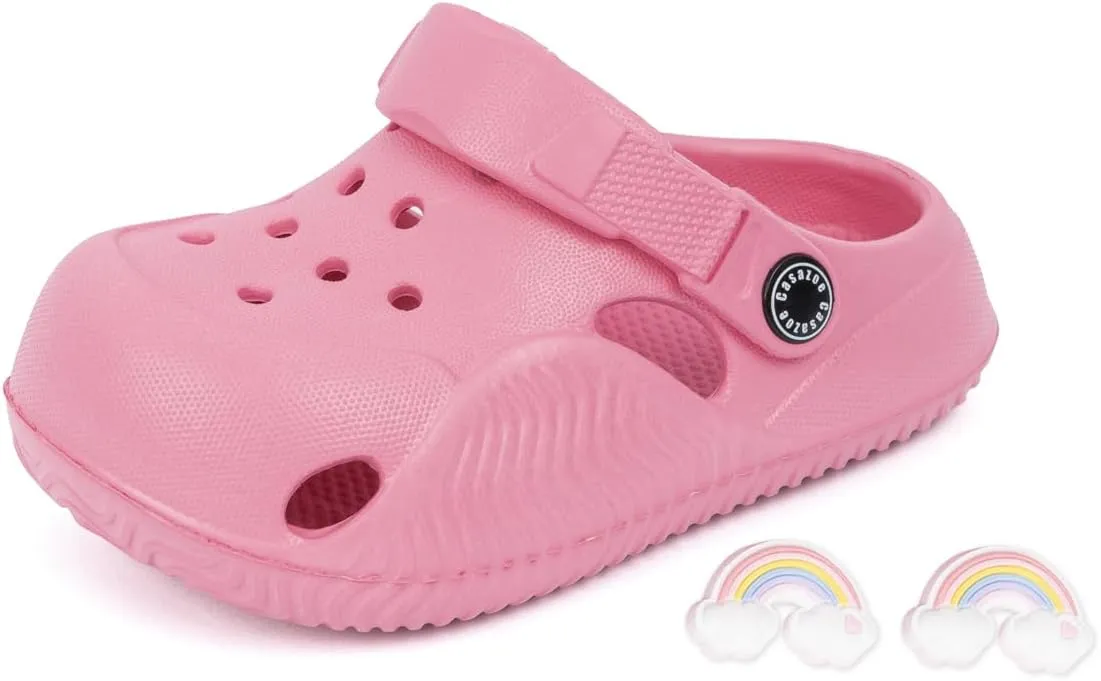 Casazoe Toddler Boys Girls Cute Garden Clogs Kids Slip On Water Shoes EVA Lightweight Summer Slipper Slides Baby Comfort Sandals Children Outdoor Shower Beach Pool Play Shoes