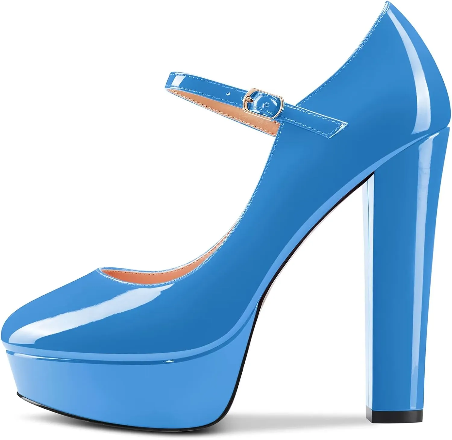 Castamere Women Chunky Block High Platform Heel Round Toe Ankle Strap Mary Jane Buckle Wedding Dress Shoes