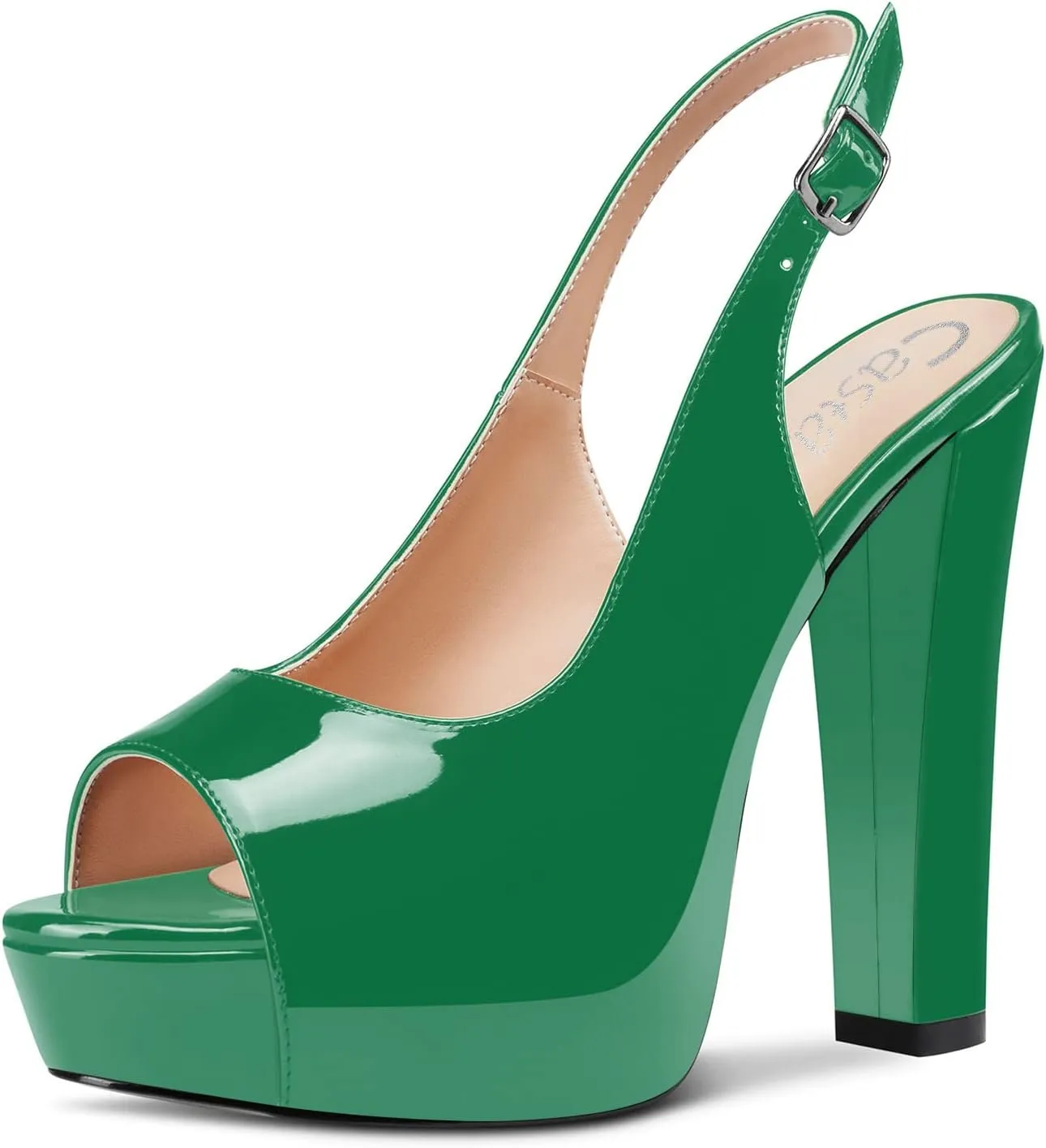 Castamere Women Chunky Block High Platform Heels Peep Open Toe Sandals Slingback Wedding Slip-on Pumps Clear Cute Dress Shoes