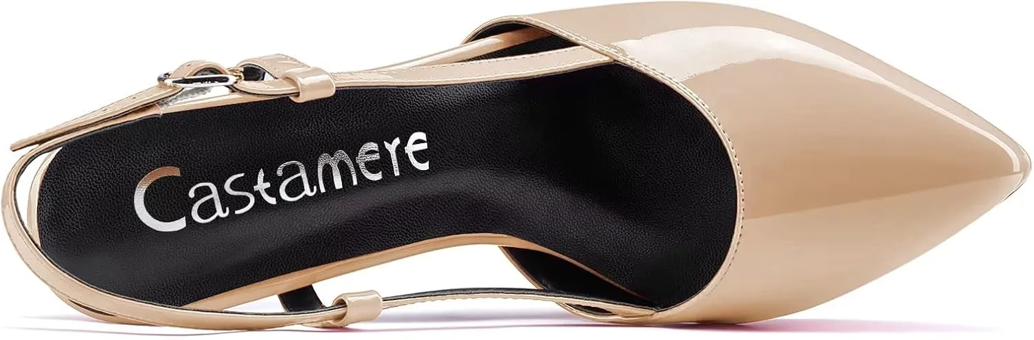 Castamere Women High Stiletto Platform Heel Pointed Toe Slingback Slip-on Pumps Wedding Dress 3.9 Inches Heels