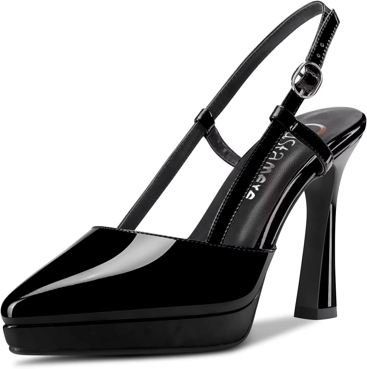 Castamere Women High Stiletto Platform Heel Pointed Toe Slingback Slip-on Pumps Wedding Dress 3.9 Inches Heels