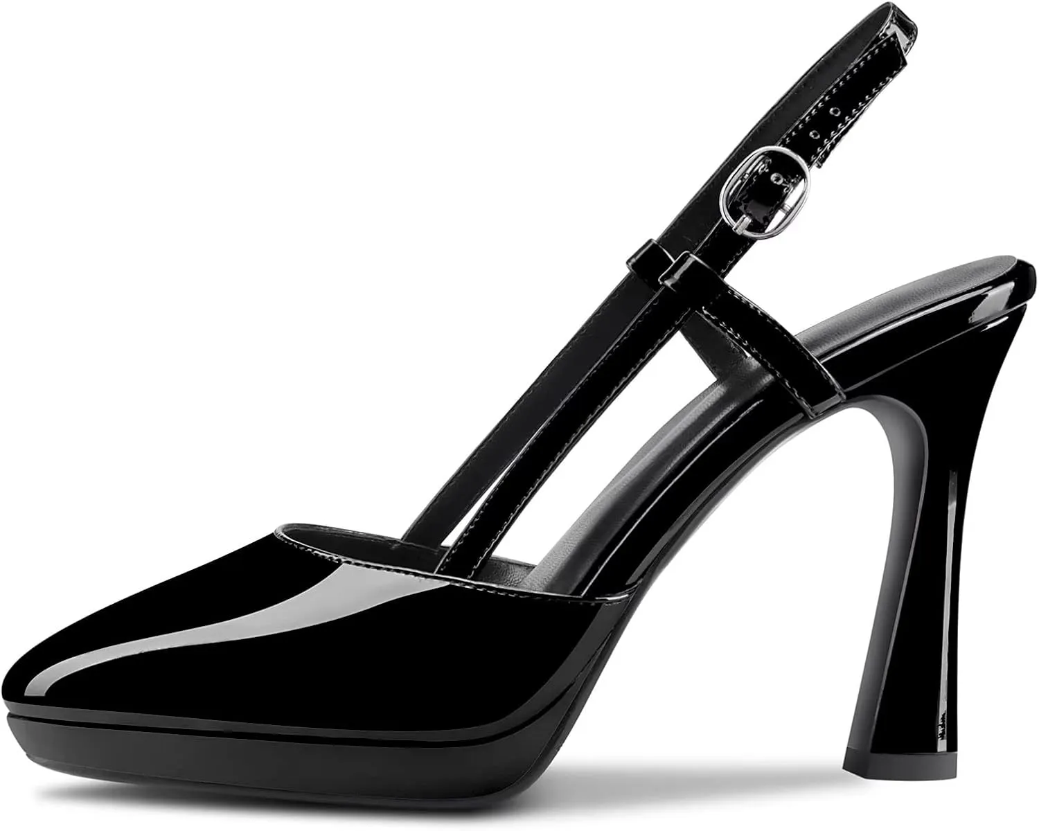 Castamere Women High Stiletto Platform Heel Pointed Toe Slingback Slip-on Pumps Wedding Dress 3.9 Inches Heels