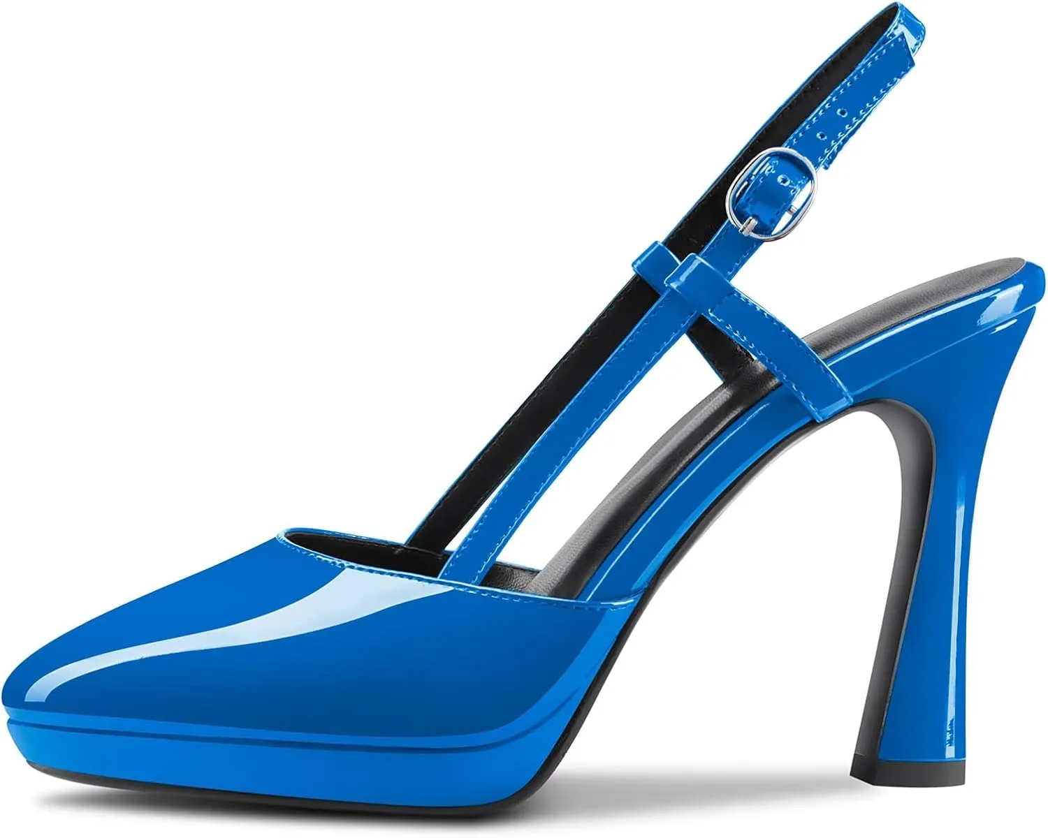 Castamere Women High Stiletto Platform Heel Pointed Toe Slingback Slip-on Pumps Wedding Dress 3.9 Inches Heels