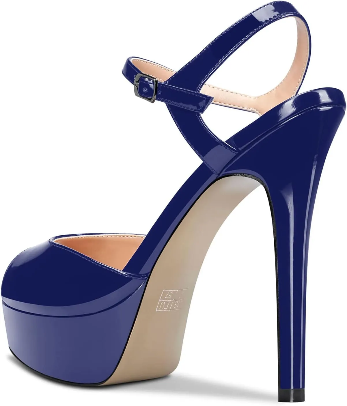 Castamere Women Stiletto High Platform Heel Peep Open Toe Sandals Ankle Strap Slingback Buckle Pumps Wedding Party Dress Shoes 5 Inches Heels