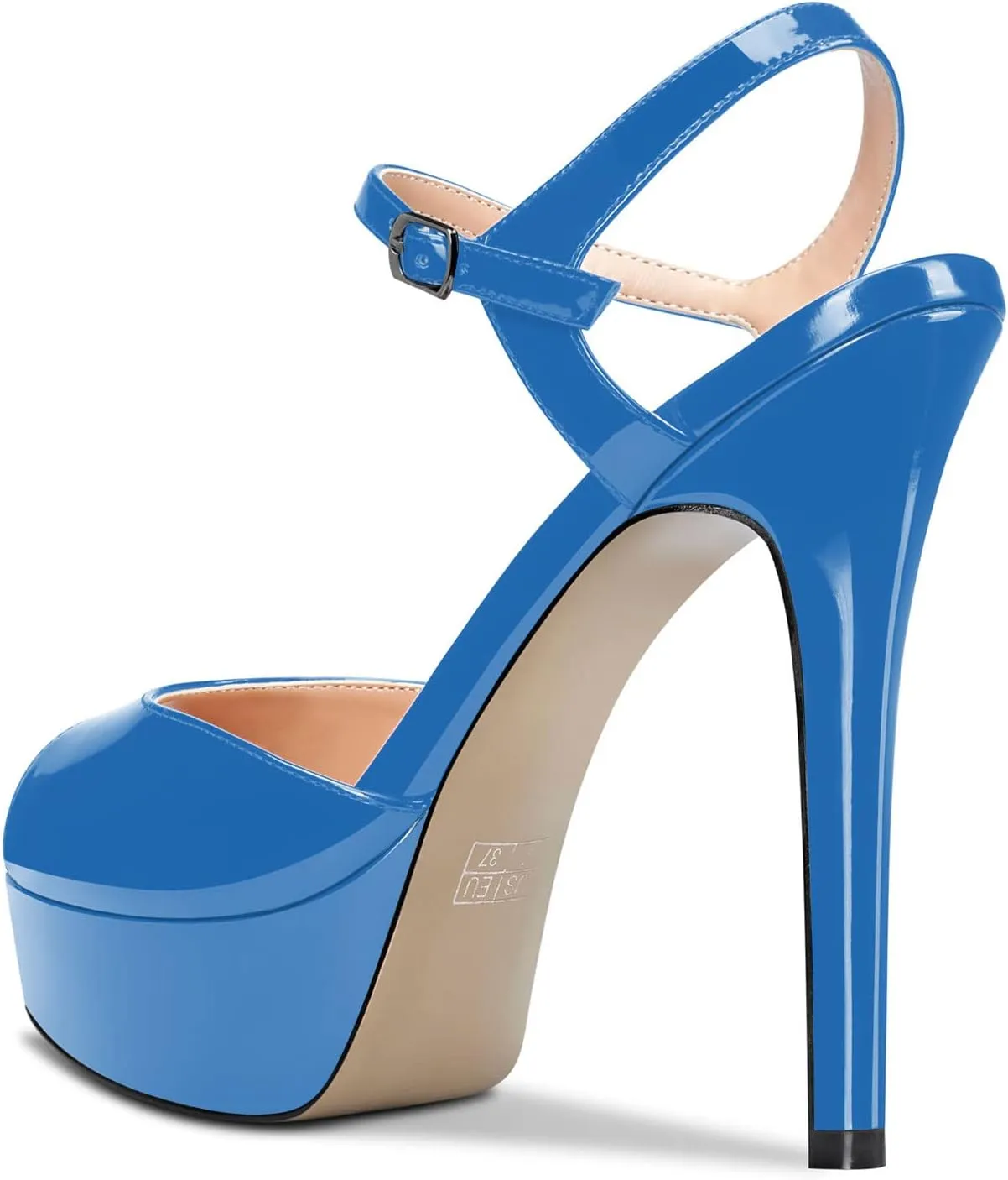 Castamere Women Stiletto High Platform Heel Peep Open Toe Sandals Ankle Strap Slingback Buckle Pumps Wedding Party Dress Shoes 5 Inches Heels