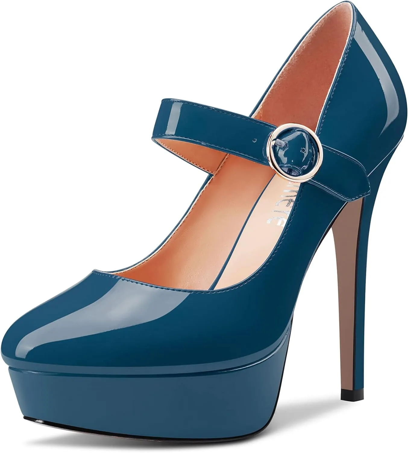 Castamere Women Stiletto High Platform Heel Round Toe Mary Jane Pumps Slip-on Classic Cute Dress 5.1 Inches Heels