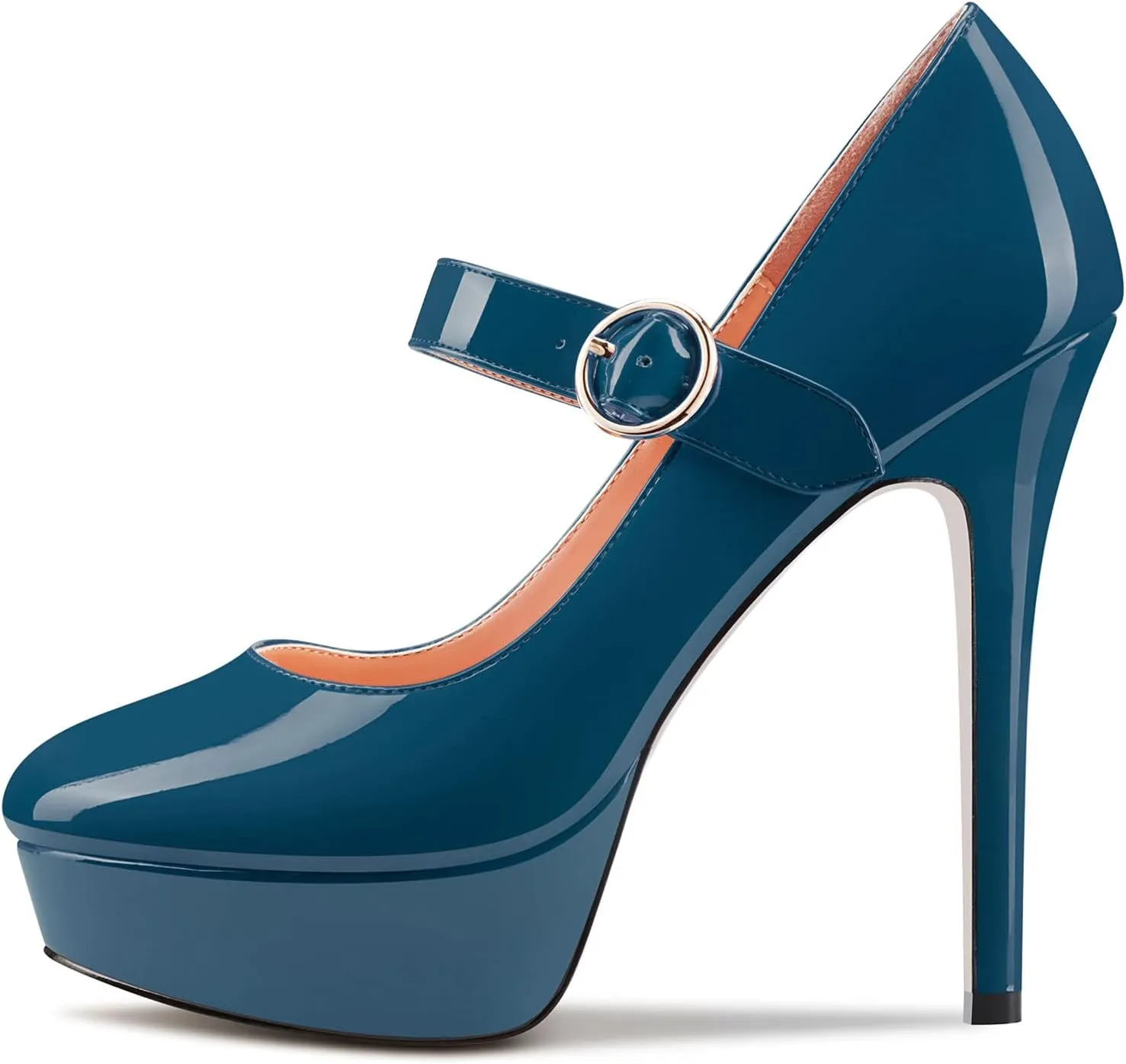 Castamere Women Stiletto High Platform Heel Round Toe Mary Jane Pumps Slip-on Classic Cute Dress 5.1 Inches Heels