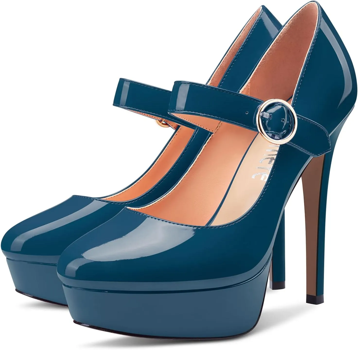 Castamere Women Stiletto High Platform Heel Round Toe Mary Jane Pumps Slip-on Classic Cute Dress 5.1 Inches Heels
