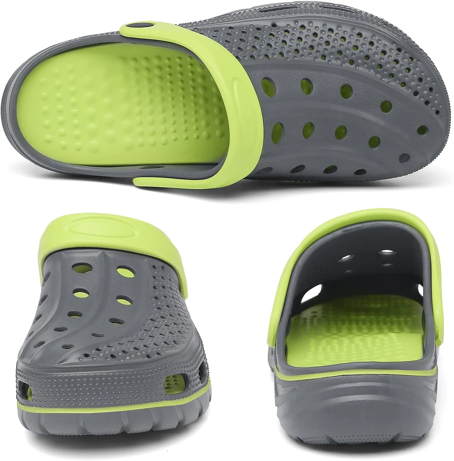 ChayChax Men's and Women's Arch Support Clogs Garden Shoes Slip-on Outdoor Beach Slippers with Removable Cushion Footbed