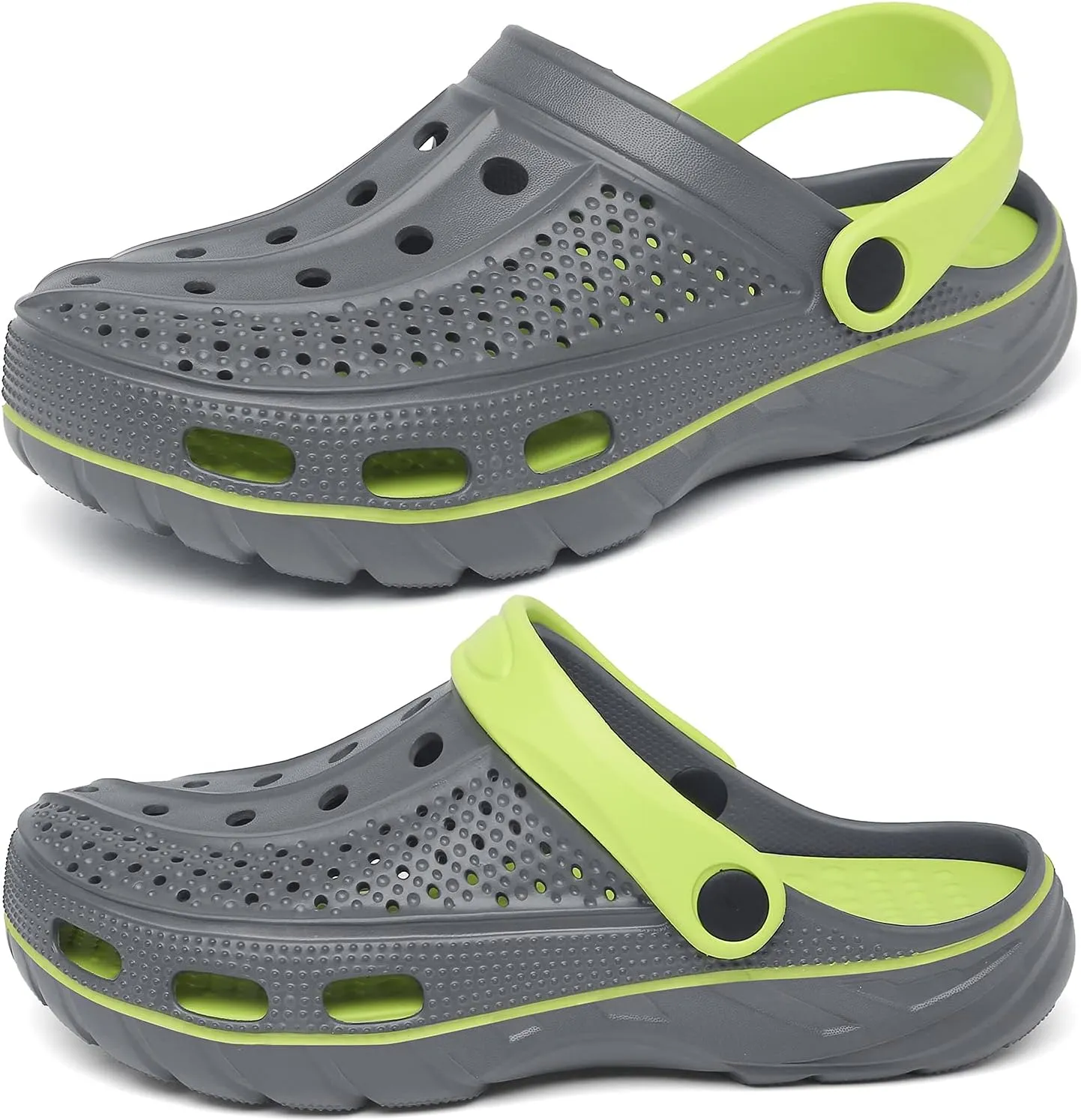 ChayChax Men's and Women's Arch Support Clogs Garden Shoes Slip-on Outdoor Beach Slippers with Removable Cushion Footbed