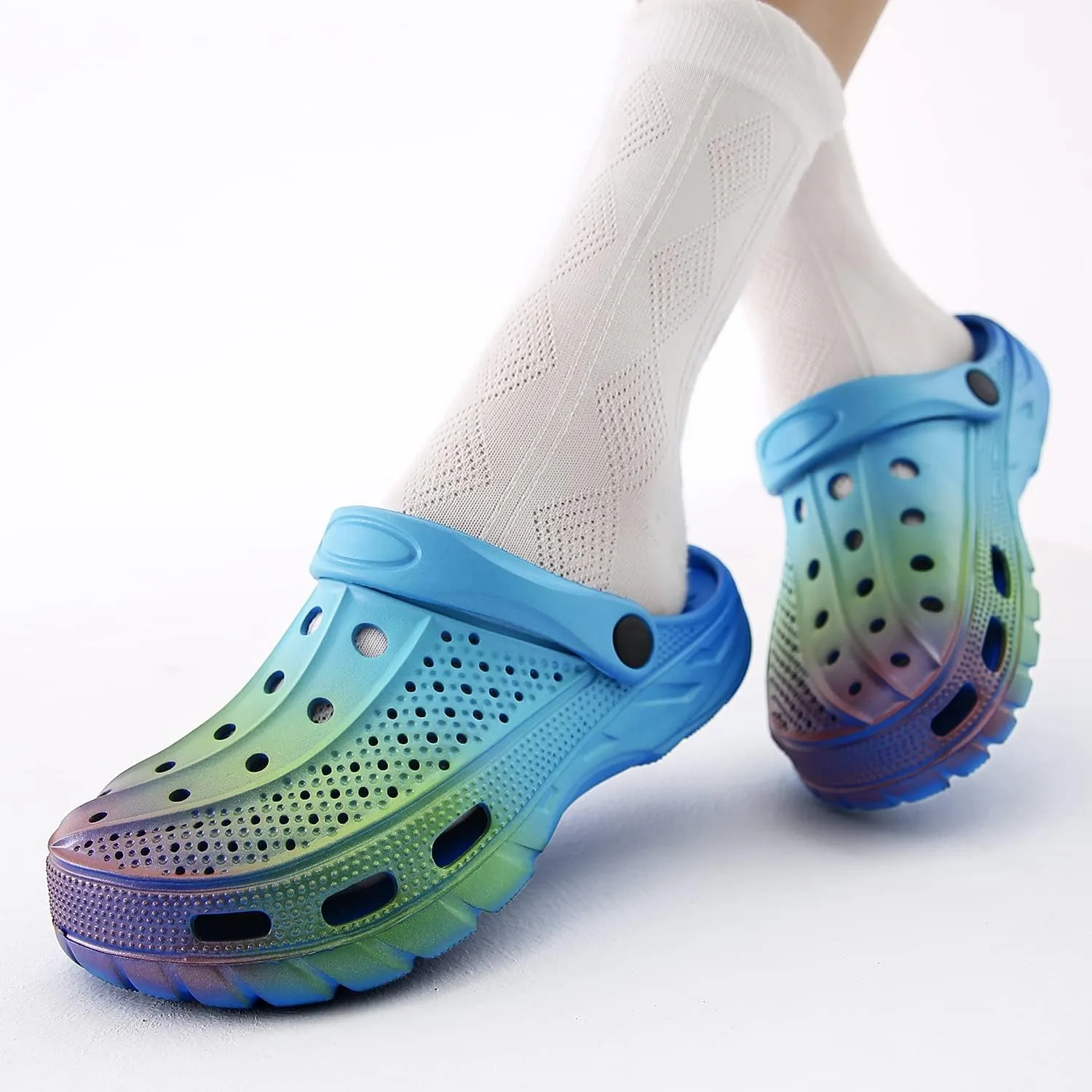 ChayChax Men's and Women's Arch Support Clogs Garden Shoes Slip-on Outdoor Beach Slippers with Removable Cushion Footbed