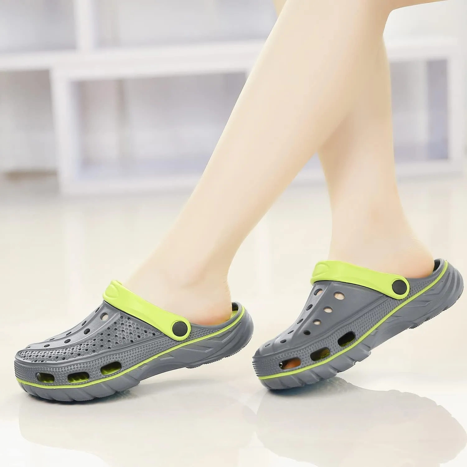 ChayChax Men's and Women's Arch Support Clogs Garden Shoes Slip-on Outdoor Beach Slippers with Removable Cushion Footbed