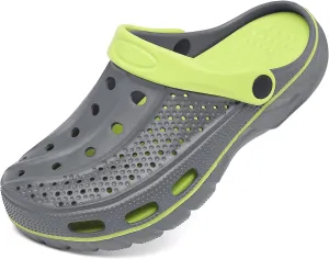 ChayChax Men's and Women's Arch Support Clogs Garden Shoes Slip-on Outdoor Beach Slippers with Removable Cushion Footbed