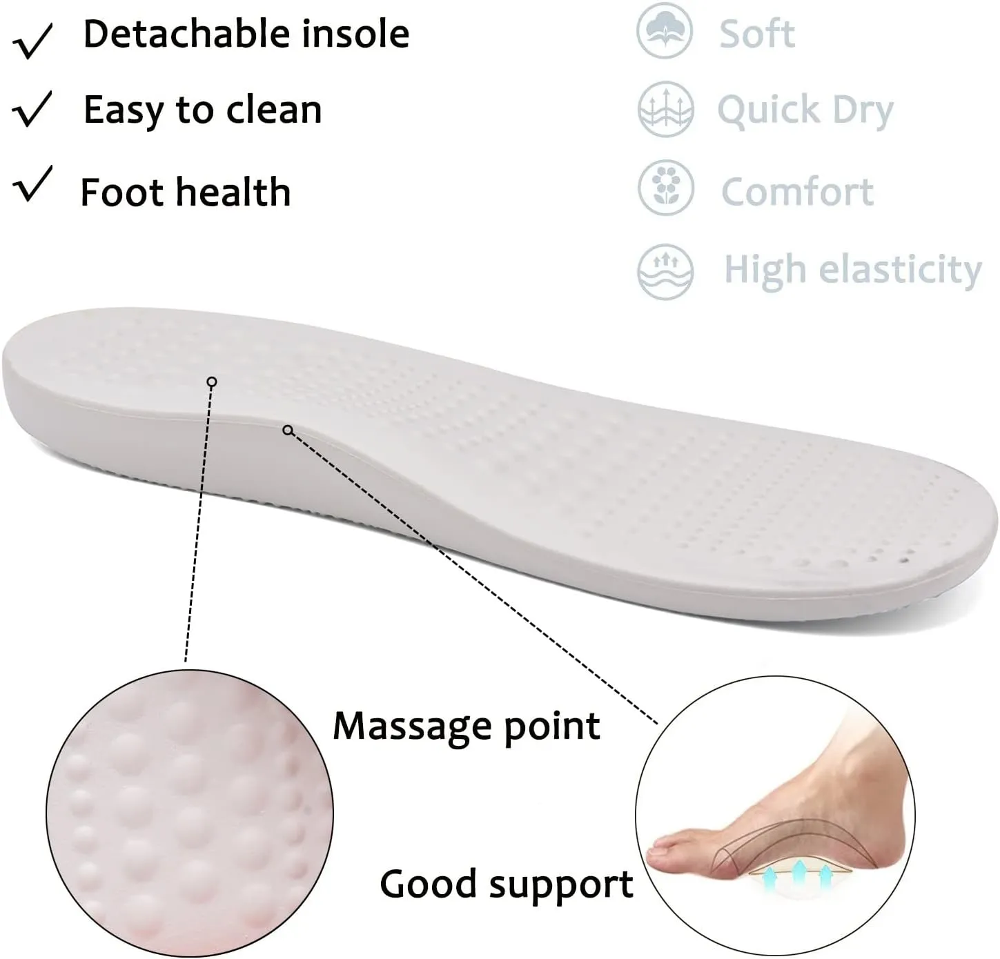 ChayChax Men's and Women's Arch Support Clogs Garden Shoes Slip-on Outdoor Beach Slippers with Removable Cushion Footbed