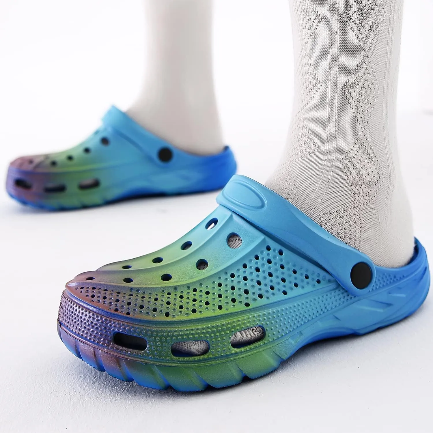 ChayChax Men's and Women's Arch Support Clogs Garden Shoes Slip-on Outdoor Beach Slippers with Removable Cushion Footbed