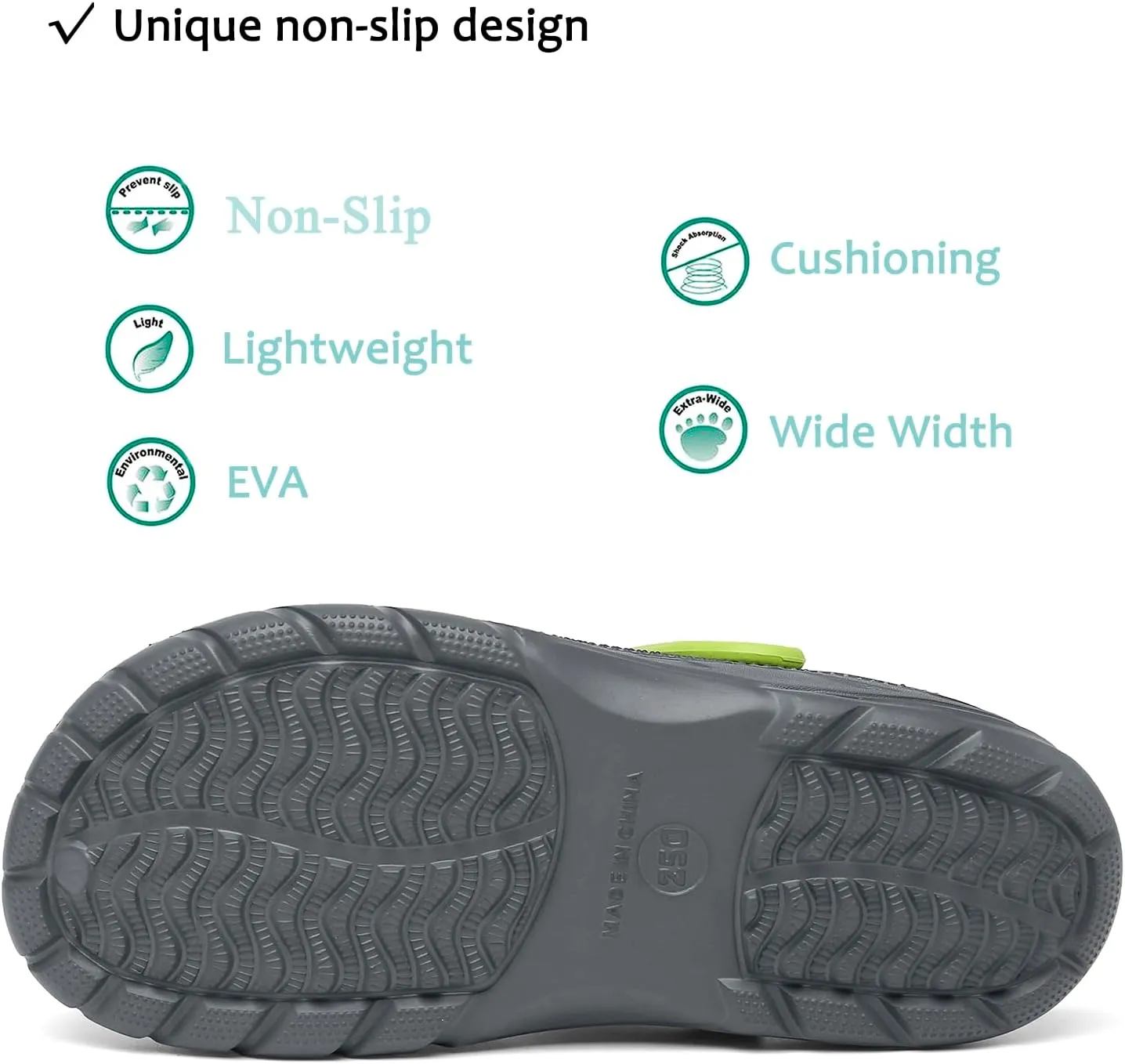 ChayChax Men's and Women's Arch Support Clogs Garden Shoes Slip-on Outdoor Beach Slippers with Removable Cushion Footbed
