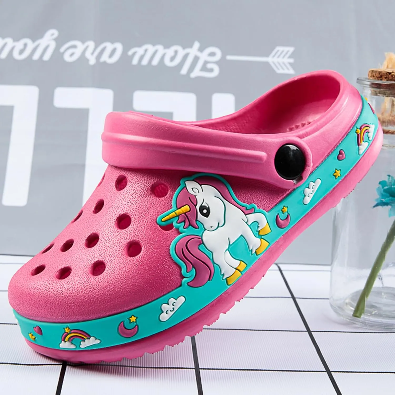 Children Garden Shoes Kids Boys Girls Cartoon Clogs Slippers Toddler Slip On Lightweight Beach Pool Sandals